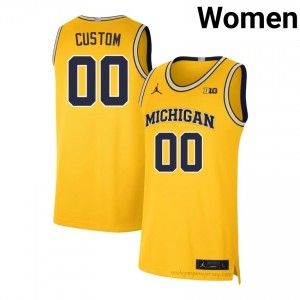 Custom #00 Maize Women's University Jersey | Wolverines Basketball Officially Licensed Fanwear 15094955