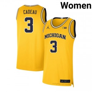 Elliot Cadeau #3 Maize Women's University Jersey | Wolverines Basketball Officially Licensed Fanwear 79997055