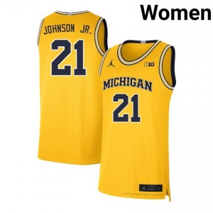 Morez Johnson Jr. #21 Maize Women's Player Jersey | Wolverines Basketball Officially Licensed Fanwear 86370828