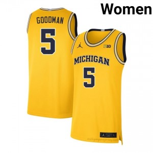 Oscar Goodman #5 Maize Women's College Jersey | Wolverines Basketball Officially Licensed Fanwear 25671282