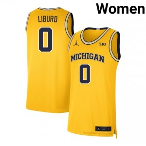 Ricky Liburd #0 Maize Women's University Jersey | Wolverines Basketball Officially Licensed Fanwear 36822244