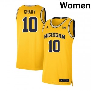 Winters Grady #10 Maize Women's University Jersey | Wolverines Basketball Officially Licensed Fanwear 16722418