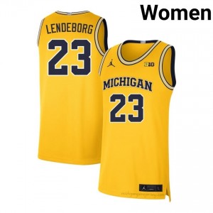 Yaxel Lendeborg #23 Maize Women's College Jersey | Wolverines Basketball Officially Licensed Fanwear 62224923