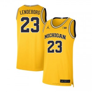 Yaxel Lendeborg #23 Maize Men's Player Jersey | Wolverines Basketball Officially Licensed Fanwear 51993661