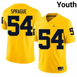 #54 Andrew Sprague Wolverines Youth Jersey | Maize College Football Premium Stitching Team Gear 47289670