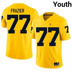 #77 Blake Frazier Wolverines Youth Jersey | Maize College Football Premium Stitching Team Gear 69143244