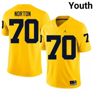#70 Brady Norton Michigan Wolverines Youth Jersey | Maize High School Football Premium Stitching Team Gear 48335082