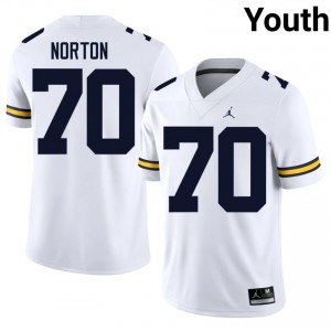Michigan Brady Norton #70 White Youth Football Jersey | NCAA Authentic Merch 49175570