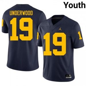 Bryce Underwood #19 Navy Youth College Jersey | Wolverines Football Officially Licensed Fanwear 93541702