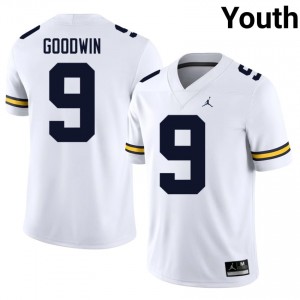 Michigan Wolverines Channing Goodwin #9 White Youth Football Jersey | NCAA Authentic Merch 48951628