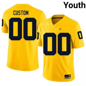 #00 Custom Wolverines Youth Jersey | Maize College Football Premium Stitching Team Gear 65346893