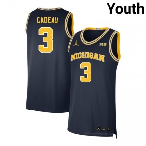 #3 Elliot Cadeau Michigan Wolverines Youth Jersey | Navy College Basketball Premium Stitching Team Gear 34175774