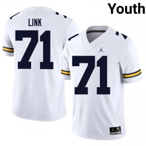 Michigan Wolverines Evan Link #71 White Youth Football Jersey | NCAA Authentic Merch 70166172