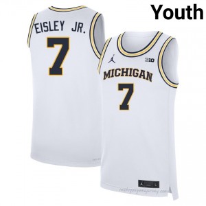 Michigan Howard Eisley Jr. #7 White Youth Basketball Jersey | NCAA Authentic Merch 37763838