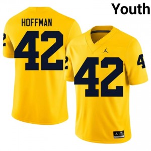 #42 Jalen Hoffman Michigan Wolverines Youth Jersey | Maize High School Football Premium Stitching Team Gear 94380587