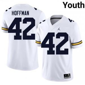 Michigan Jalen Hoffman #42 White Youth Football Jersey | NCAA Authentic Merch 25559679