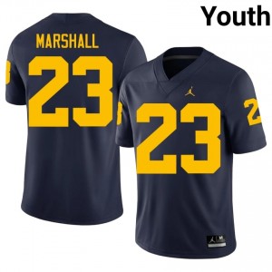 Jordan Marshall #23 Navy Youth University Jersey | Michigan Football Officially Licensed Fanwear 71330707