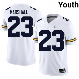 Michigan Wolverines Jordan Marshall #23 White Youth Football Jersey | NCAA Authentic Merch 37164299