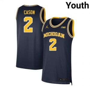 #2 L.J. Cason Michigan Wolverines Youth Jersey | Navy University Basketball Premium Stitching Team Gear 22744590