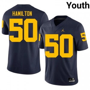 Luke Hamilton #50 Navy Youth University Jersey | Michigan Football Officially Licensed Fanwear 75859825