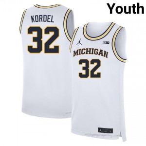Michigan Malick Kordel #32 White Youth Basketball Jersey | NCAA Authentic Merch 26218792