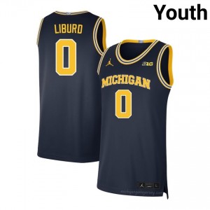#0 Ricky Liburd Michigan Wolverines Youth Jersey | Navy College Basketball Premium Stitching Team Gear 90206634