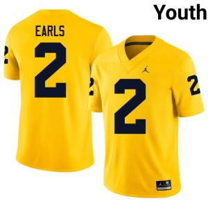 #2 Shamari Earls Michigan Wolverines Youth Jersey | Maize High School Football Premium Stitching Team Gear 32527058