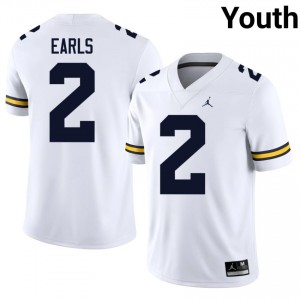 Michigan Shamari Earls #2 White Youth Football Jersey | NCAA Authentic Merch 48306745