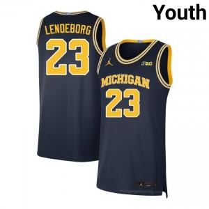 #23 Yaxel Lendeborg Michigan Wolverines Youth Jersey | Navy NCAA Basketball Premium Stitching Team Gear 75525760