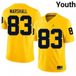 #83 Zack Marshall Michigan Wolverines Youth Jersey | Maize High School Football Premium Stitching Team Gear 77251227