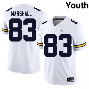Michigan Zack Marshall #83 White Youth Football Jersey | NCAA Authentic Merch 94623689