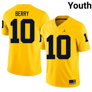 #10 Zeke Berry U-M Wolverines Youth Jersey | Maize NCAA Football Premium Stitching Team Gear 86837766