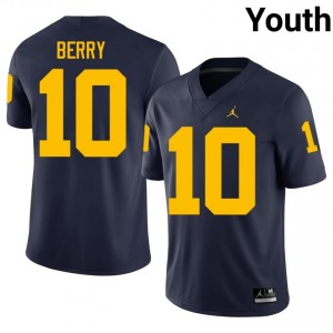 Zeke Berry #10 Navy Youth High School Jersey | Michigan Wolverines Football Officially Licensed Fanwear 57743431