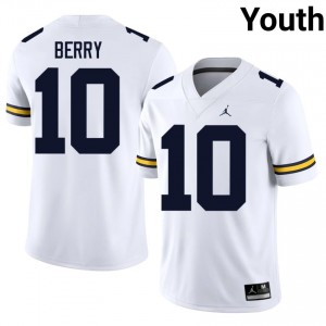 UMich  Wolverines Zeke Berry #10 White Youth Football Jersey | NCAA Authentic Merch 25128722