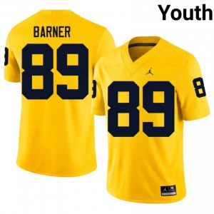 #89 AJ Barner Michigan Youth Jersey | Maize University Football Premium Stitching Team Gear 43508591