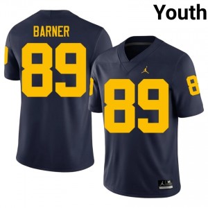 AJ Barner #89 Navy Youth NCAA Jersey | U-M Wolverines Football Officially Licensed Fanwear 75732548