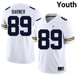 Wolverines AJ Barner #89 White Youth Football Jersey | NCAA Authentic Merch 45795767