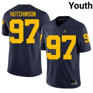 Aidan Hutchinson #97 Navy Youth Player Jersey | UMich  Wolverines Football Officially Licensed Fanwear 49579180