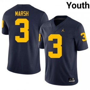 Andrew Marsh #3 Navy Youth University Jersey | Michigan Football Officially Licensed Fanwear 24078564