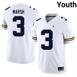 Michigan Wolverines Andrew Marsh #3 White Youth Football Jersey | NCAA Authentic Merch 42028988