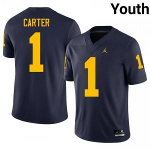 Anthony Carter #1 Navy Youth High School Jersey | Michigan Wolverines Football Officially Licensed Fanwear 91041322