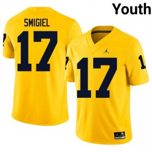 #17 Brady Smigiel UMich  Wolverines Youth Jersey | Maize Player Football Premium Stitching Team Gear 56243776