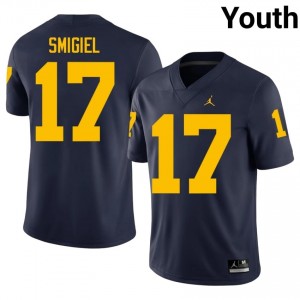 Brady Smigiel #17 Navy Youth University Jersey | Michigan Football Officially Licensed Fanwear 38860543