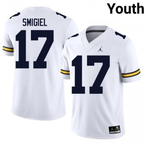 Michigan Wolverines Brady Smigiel #17 White Youth Football Jersey | NCAA Authentic Merch 32177944