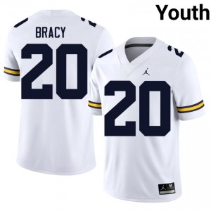 U-M Wolverines Chris Bracy #20 White Youth Football Jersey | NCAA Authentic Merch 20591018