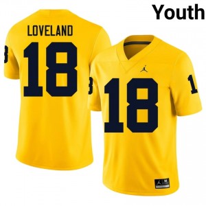 #18 Colston Loveland Wolverines Youth Jersey | Maize College Football Premium Stitching Team Gear 70839776