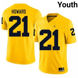#21 Desmond Howard Michigan Wolverines Youth Jersey | Maize High School Football Premium Stitching Team Gear 16717791