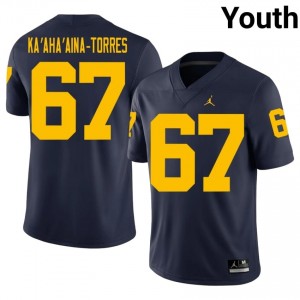 Houston Ka'aha'aina-Torres #67 Navy Youth University Jersey | Michigan Football Officially Licensed Fanwear 19543438