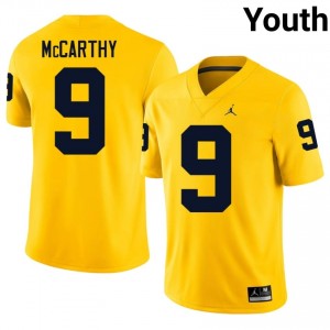 #9 J.J. McCarthy UMich  Wolverines Youth Jersey | Maize Player Football Premium Stitching Team Gear 34476586