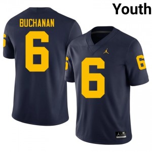 JJ Buchanan #6 Navy Youth High School Jersey | Michigan Wolverines Football Officially Licensed Fanwear 80216381